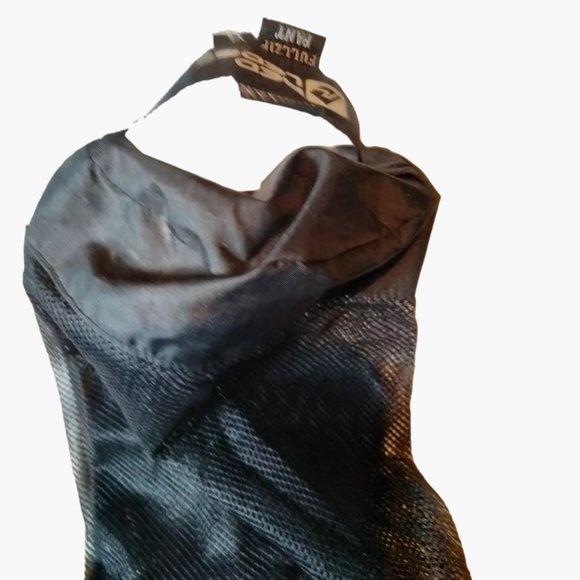 Backpack Fabric Mesh Drawstring Bag Black Quick Dry Travel Hook  Camping 6 x 9 R - Picture 5 of 6